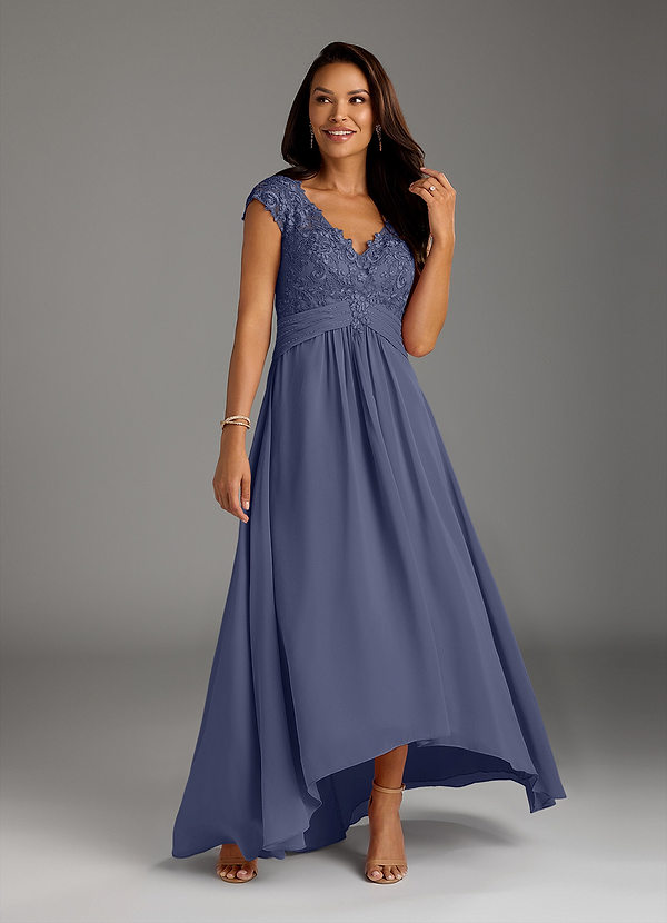 Azazie Irmeli Mother of the Brides Dresses Stormy A-Line Lace Chiffon Dress image1