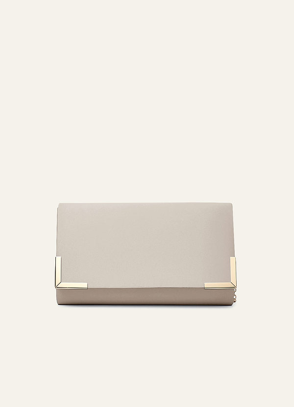 front Matching Color Matte Satin Envelope Clutch Bag