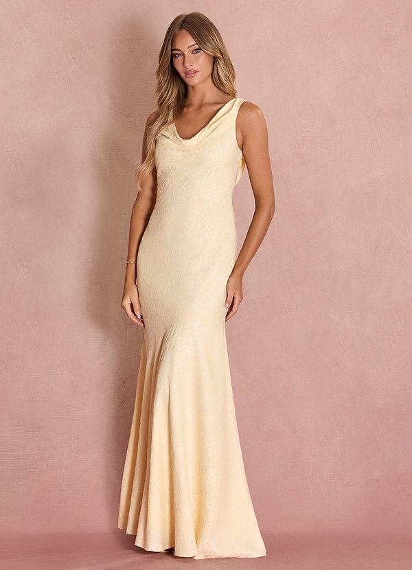 Vestido Crema De Mantequilla Largo Krystal image1