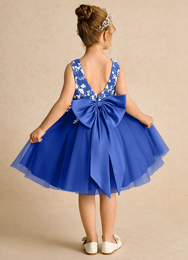 Azazie Butterfly Blumenkinder Kleider A-Linie Spitze Kleid Königsblau image1