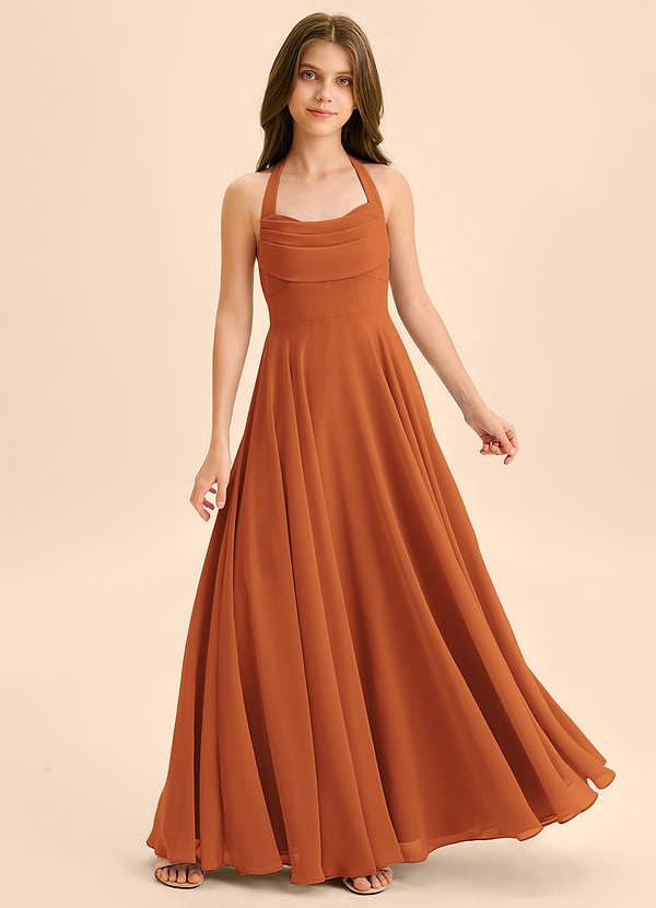 Azazie Kady Junior A-Linie Herzausschnitt Chiffon Kleid Kanel image1