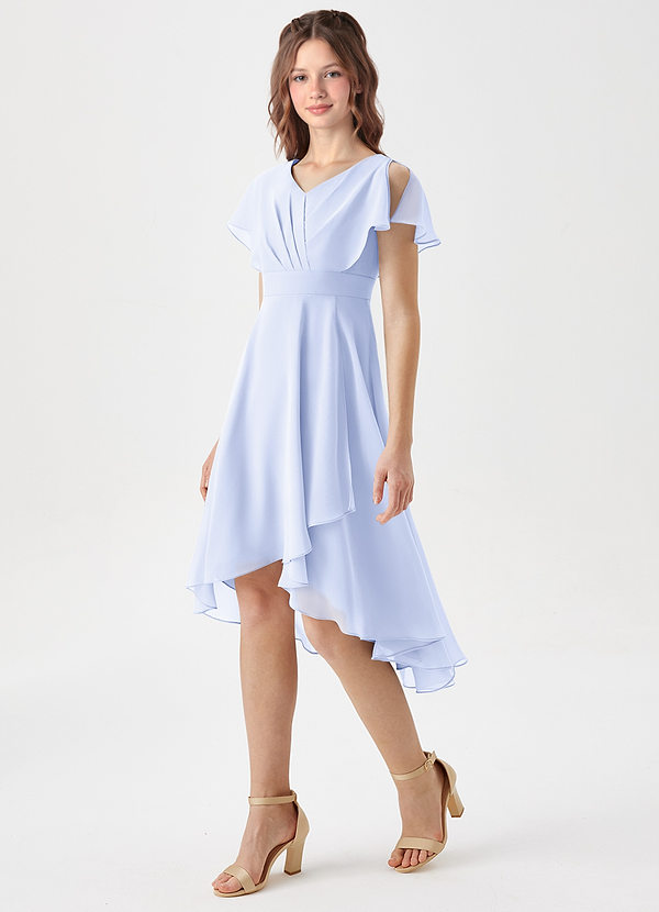 Azazie Graciela Junior Lavender A-Line Pleated Chiffon Dress image1