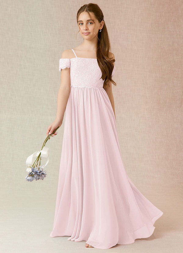 Vestidos Modernos AsiméTricos Para Damas De Honor Junior Con Cuello De Capa Rosa perlado