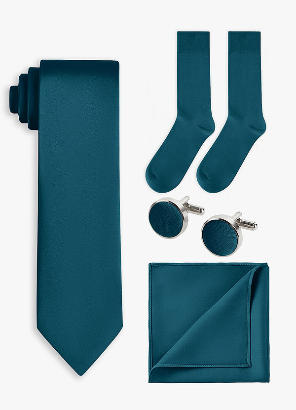 front Bijpassende kleur 4-delige stretch satijnen brede stropdasset