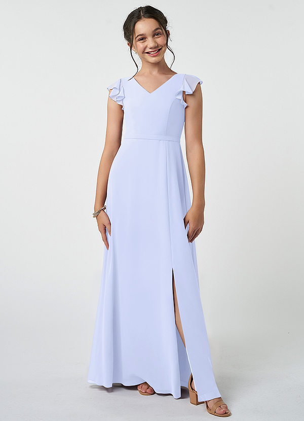 Azazie Claudine Junior Lavender A-Line Pleated Chiffon Dress image1