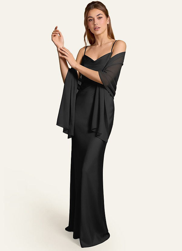 front Azazie Chal de gasa Aleena del mismo color