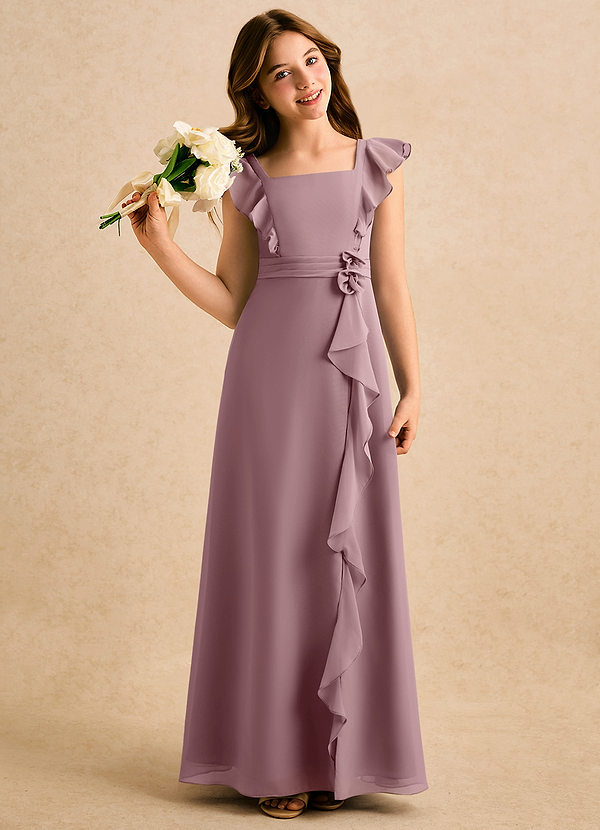 Azazie Soso Girls Formal Klänningar för brudeflicka Klä A-Line i Chiffong Plisserad image1