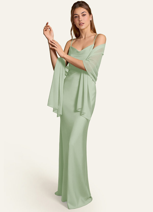 front Azazie Matching Color Aleena Chiffon Shawl