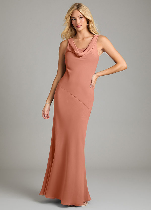 Azazie Rylina Bridesmaid Dresses MAI TAI Mermaid Pleated Chiffon Dress image1