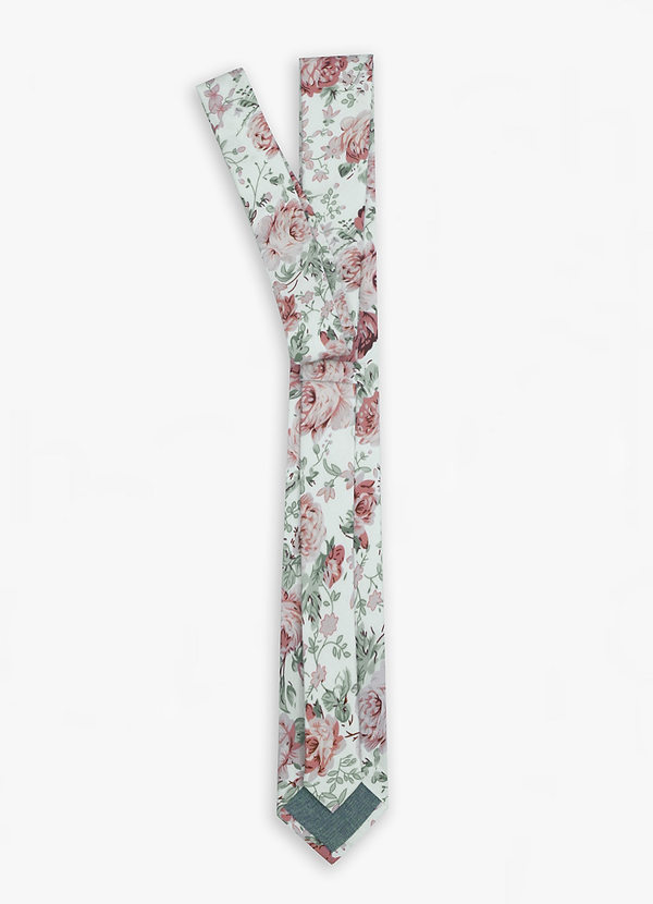 back Dusty Rose-Patterned Tie
