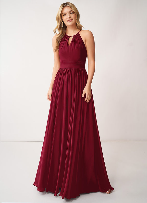 Burgundy Azazie Cherish Bridesmaid Dresses | Azazie