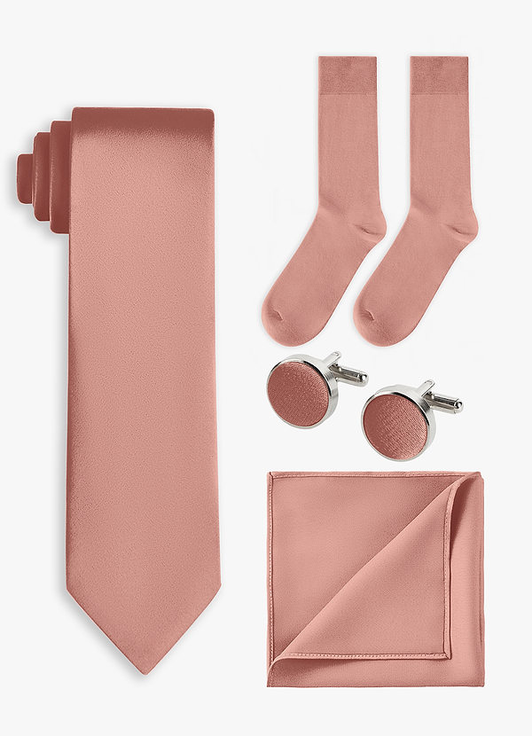 front Matching color 4-Piece Stretch Satin Wide Tie Set