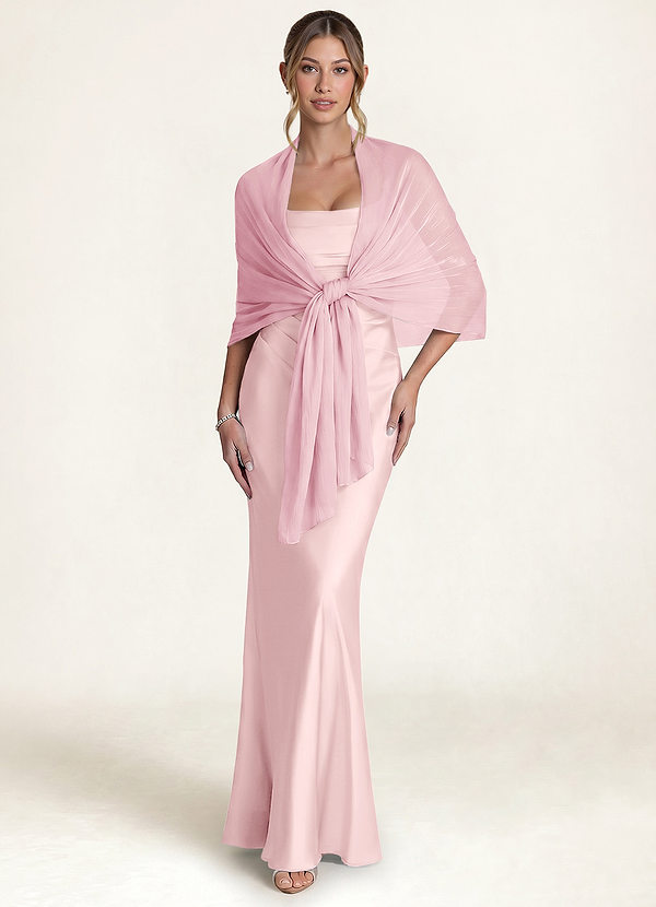 front Azazie Glitzernder Chiffon-Überwurfschal