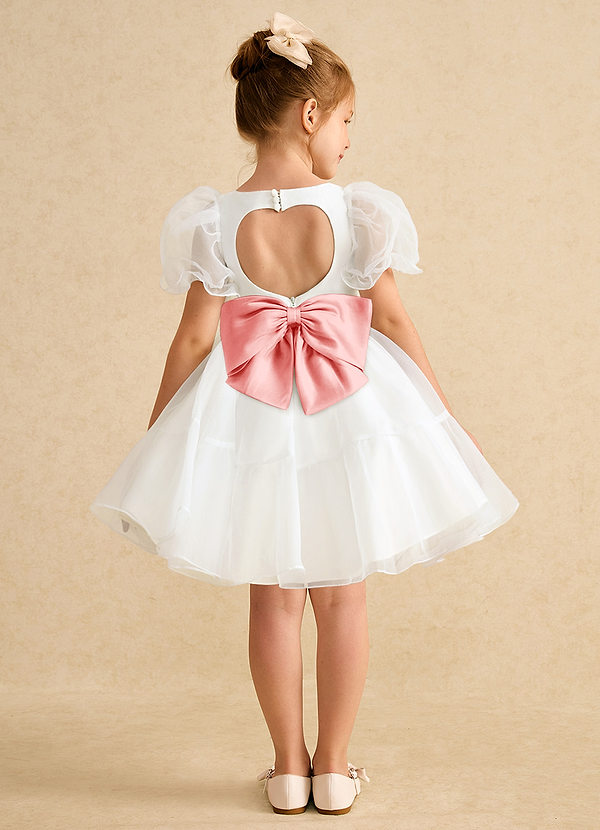 Azazie Debbie Vestidos de Niña de Flores Vestido de Marfil Coral de Organza de Princesa con Escote de Corazón image1