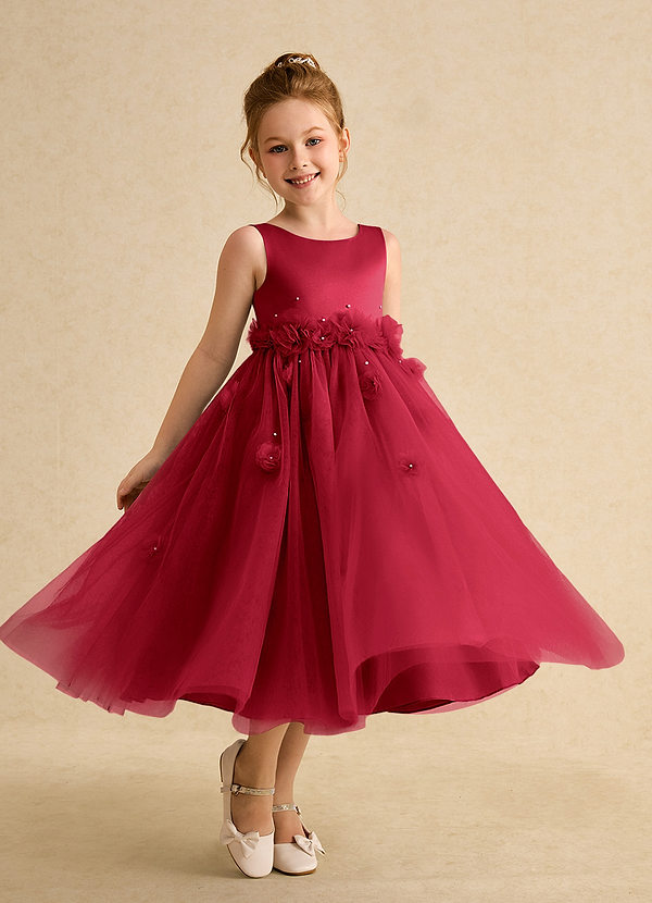 Azazie Lux Flower Girl Dresses Scarlet A-Line Beaded Tulle Dress image1