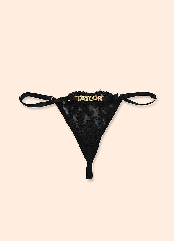 front String personnalisé avec nom, lingerie en strass personnalisée