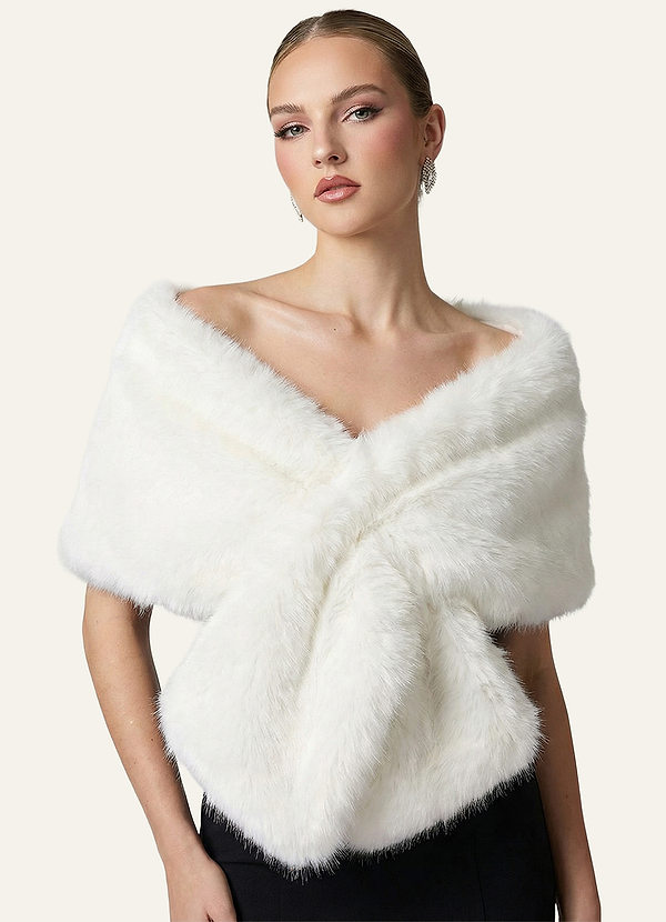 front Écharpe en fausse fourrure en peluche