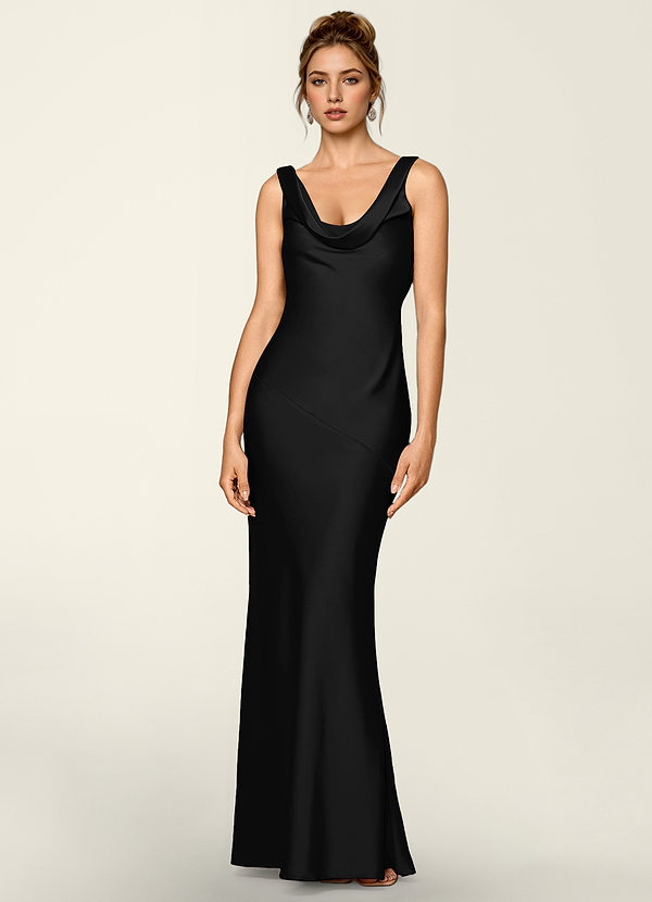 Noemie Negro Vestido de sirena con corsé de satén image1