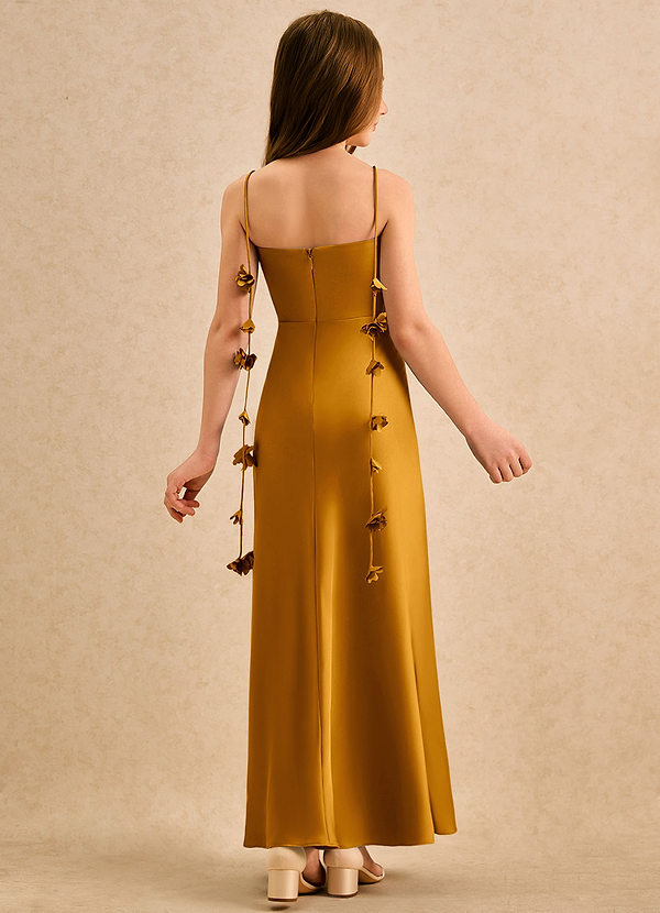 Azazie Kandi Girls Formal Vestidos de Niña de Flores Vestido de Caramelo de Satén Elástico de Corte en A con Escote de Corazón image1