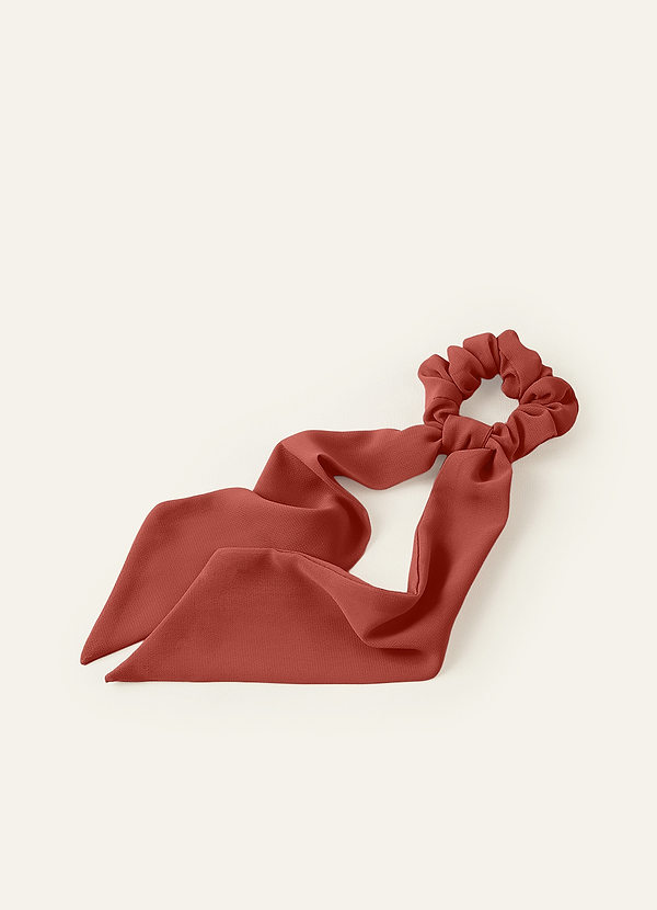 front Matching Color Chiffon Hair Scarf Scrunchie