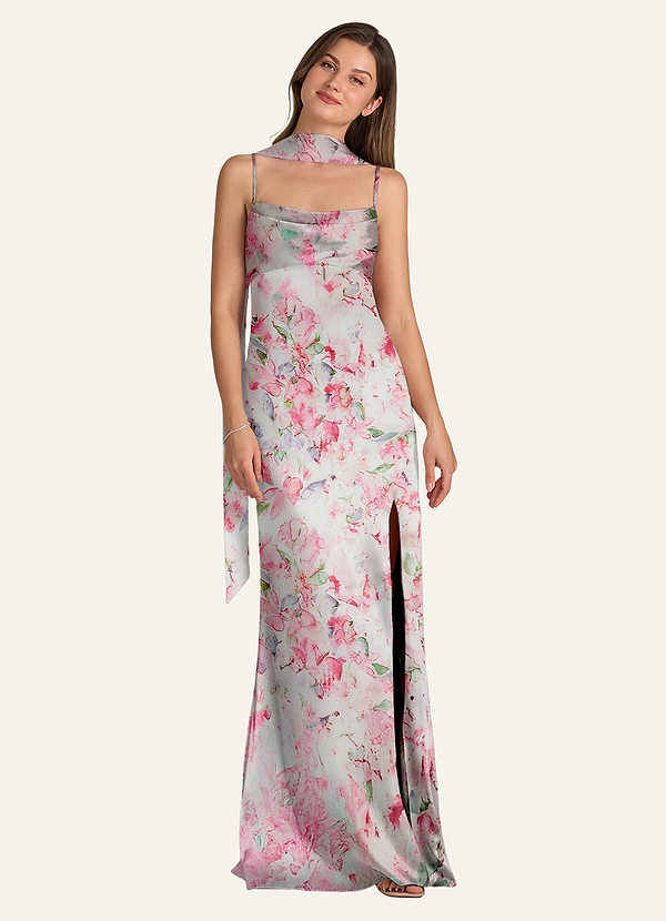 front Azazie Matching Color Matte Satin Scarf