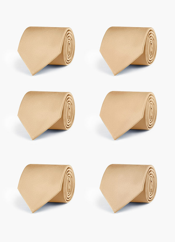front Stretch Satin Matching Groomsmen Tie Set – 6 Pieces