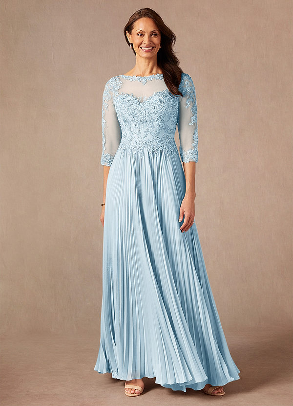 Azazie Corinne Mother of the Brides Dresses Sky Blue A-Line Sequins Chiffon Dress image1