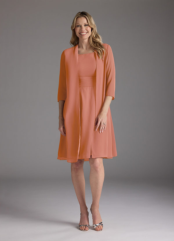Azazie Shirley Mother of the Brides Dresses MAI TAI A-Line Scoop Pleated Chiffon Dress image1