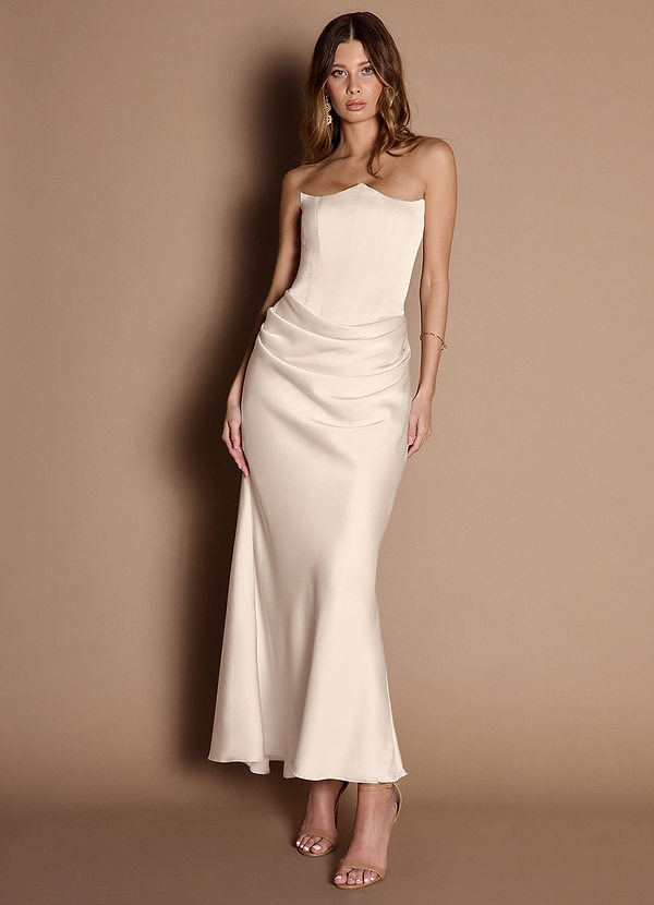 Debby Cream Midi Dress front