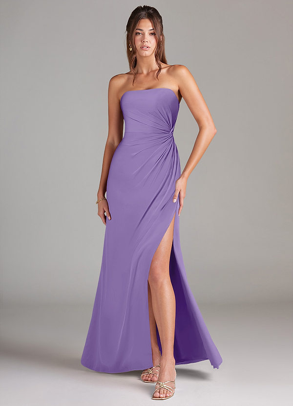 Lace Applique Top Long Bridesmaid Gown Tahiti