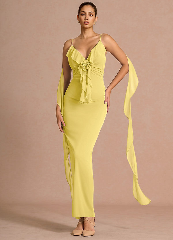 Avenira Pastel Yellow Maxi Dress image1
