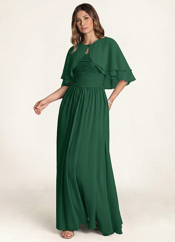 front Azazie Matching Color Chiffon Double Layer Shawl
