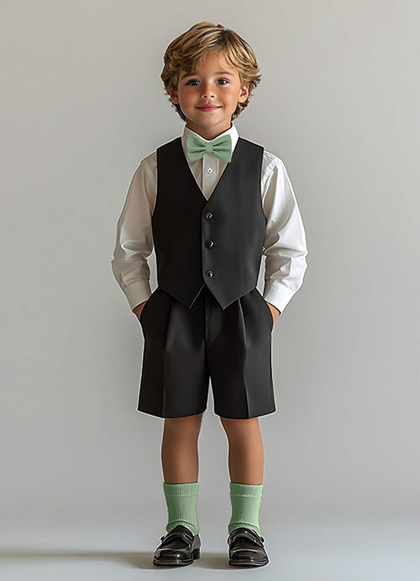 front Boy's Stretch Satin Bow Tie & Cotton Socks Set