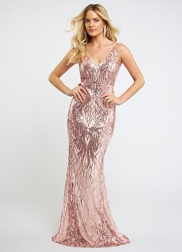 front Radiant As Ever Champagne Sequin Maxi Dress