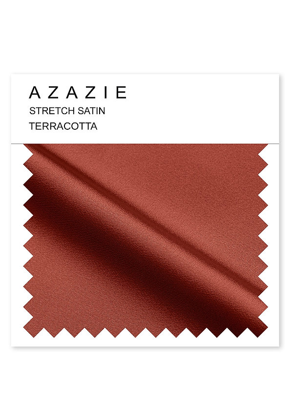 front Azazie Terracotta Stretch Satin Swatch