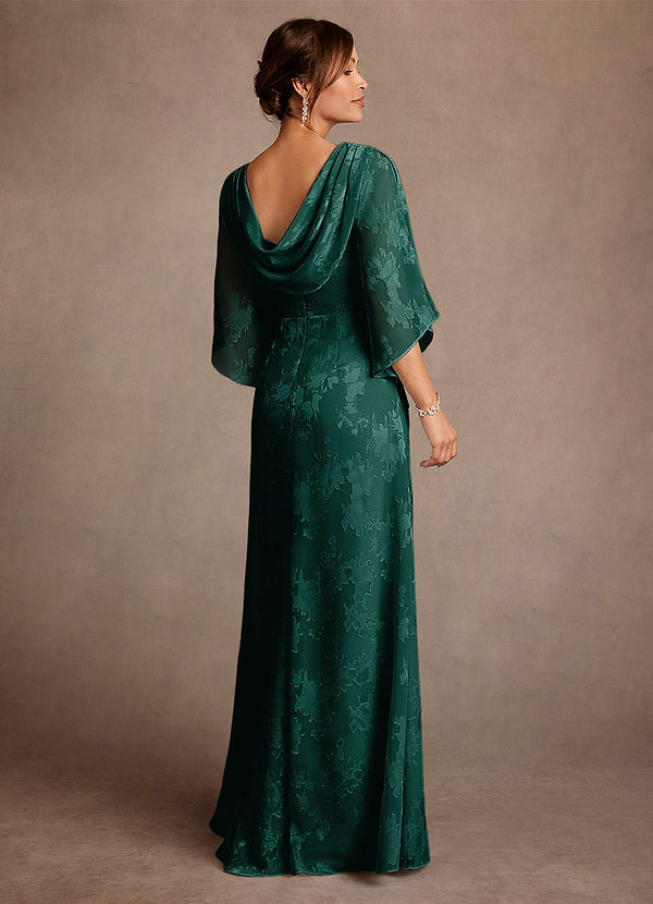 Azazie Anaheim Klänningar till brudens mor Klä Tubklänning i Blommig Utbrändhet Plisserad Tallgrön image1