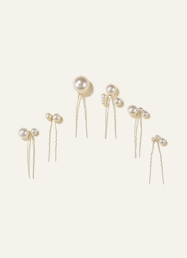 front Cluster Pearl Hair Pins Set (5 Pieces)