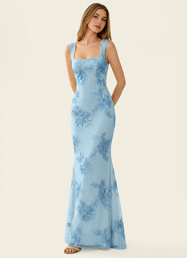 Juliette Sky Blue Lace Beading Mermaid Dress image1