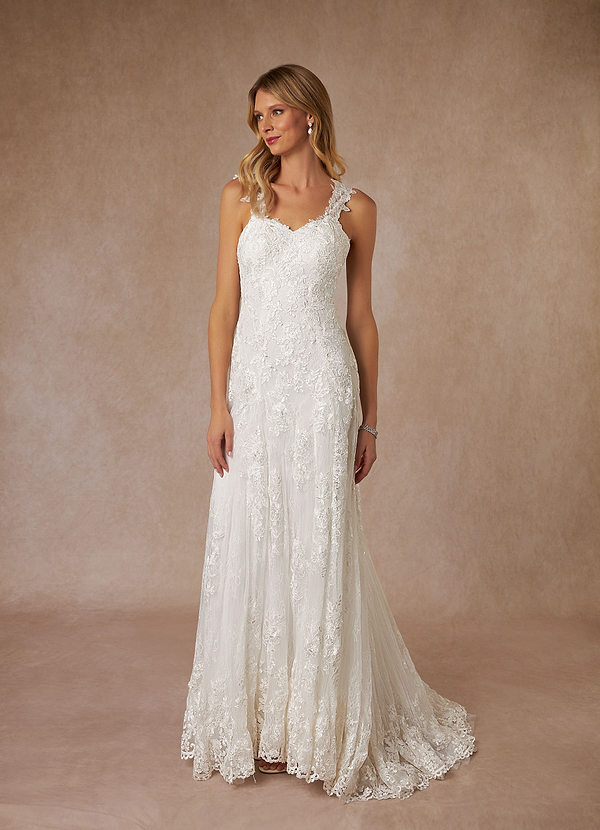 front Azazie Penelope Wedding Dress
