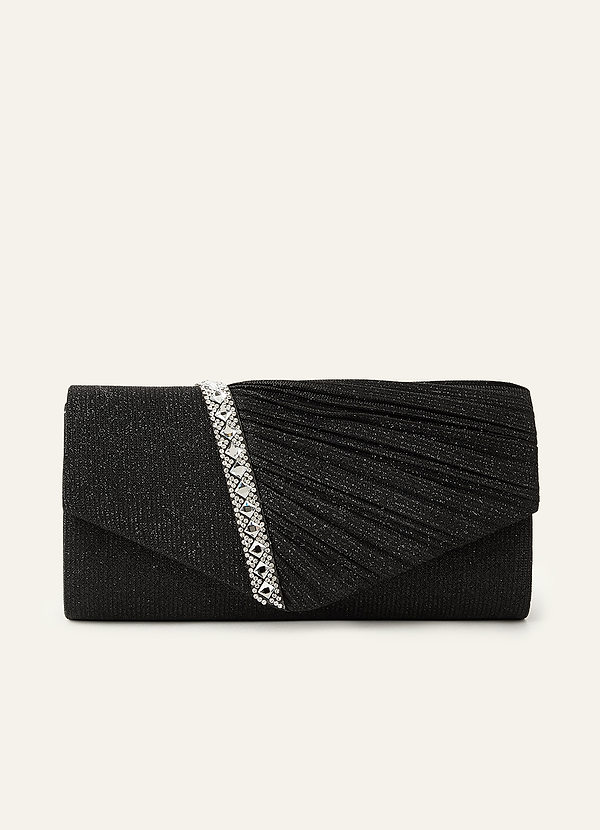 front Geometric Crystal-Embellished Clutch