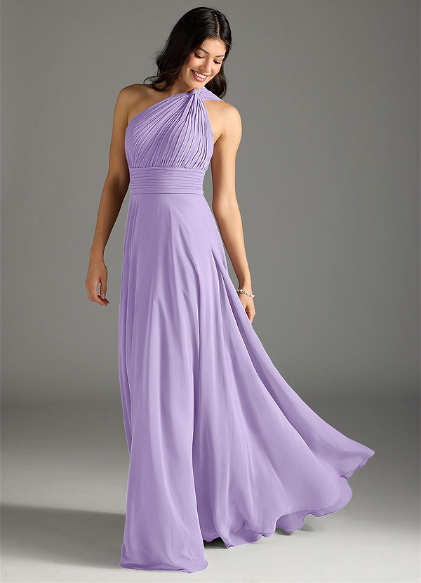 Azazie Charlize Bruidsmeisjes Jurken Jurk van Chiffon met A-Lijn One-Shoulder Lila image1