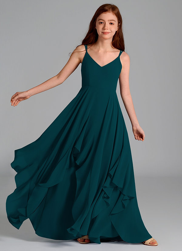 Azazie Karan Junior Abito A-Line in Chiffon Pino image1