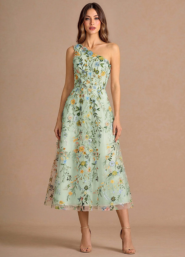 Maribela Light Green Midi Dress image1