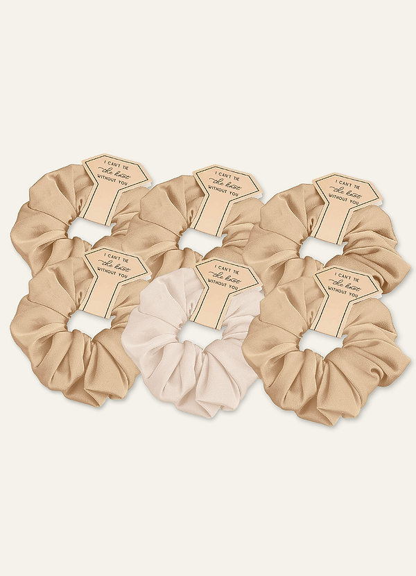 front Matching Color Mixed Color Bridesmaid Stretch Satin Over Size Scrunchie Set