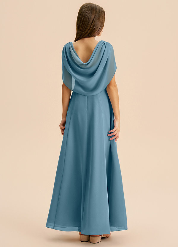 Azazie Lambie Junior Bermuda A-Line Pleated Chiffon Dress image1