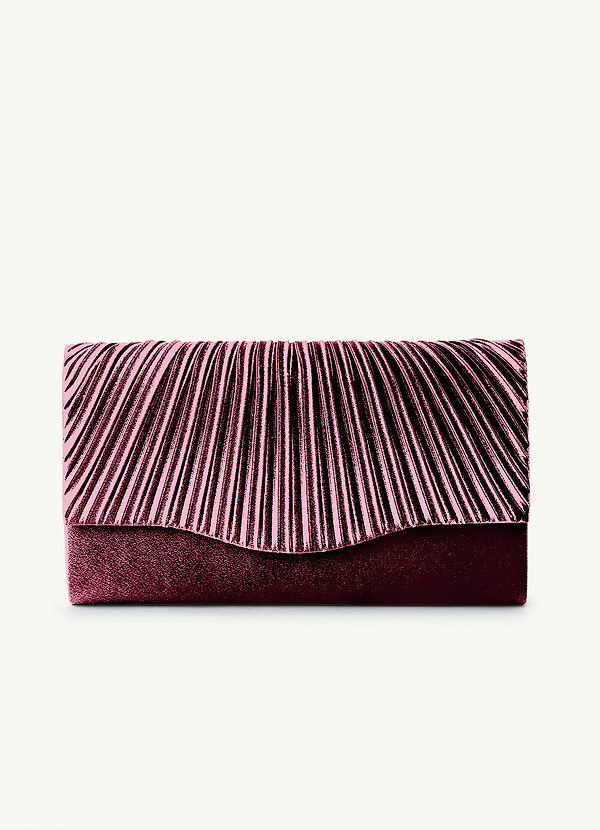 front Bijpassende kleur geplooide metallic satijnen envelop clutch