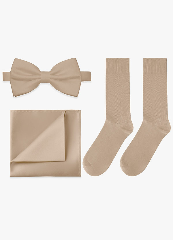 front Passendes Set aus Fliege, Einstecktuch und Socken
