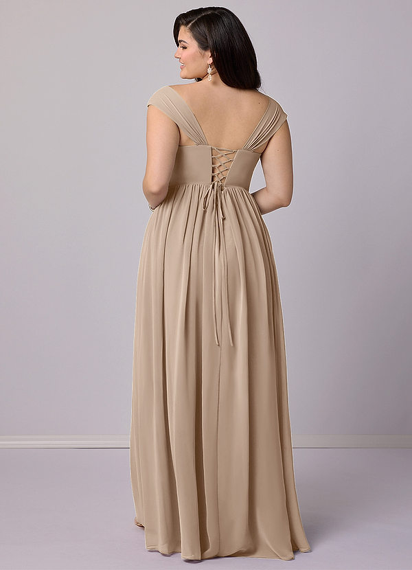 Barbie ♥ Azazie Bridesmaid Dresses Taupe A-Line Corset Chiffon Dress image1