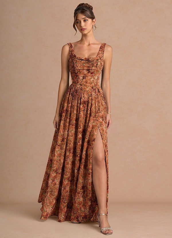 Robe Maxi Floral Orange Aurore image1