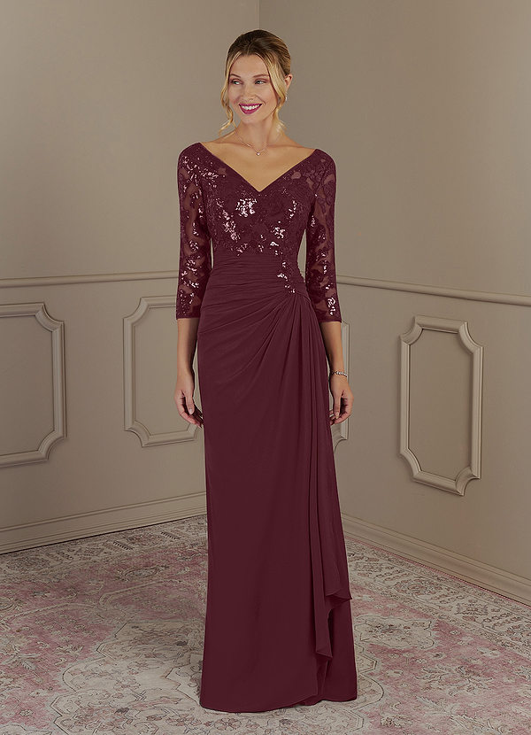 Azazie Lilianne Mother of the Bride Dresses Sheath Sequins Lace Floor-Length Dress image1